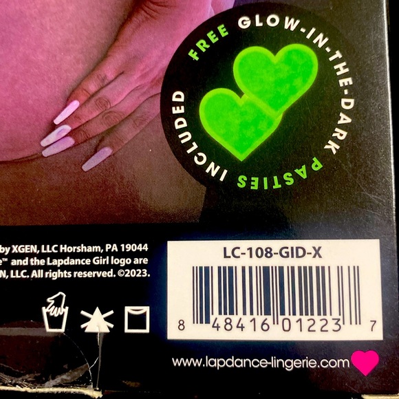 Lapdance glow in the dark cutout bodysuit with pasties, queen size - Picture 14 of 14